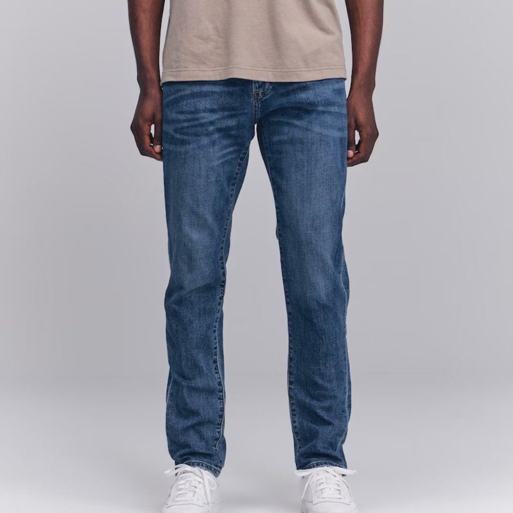 Men's Athletic Fit Skinny Stretch Blue Jeans, Size 32x32